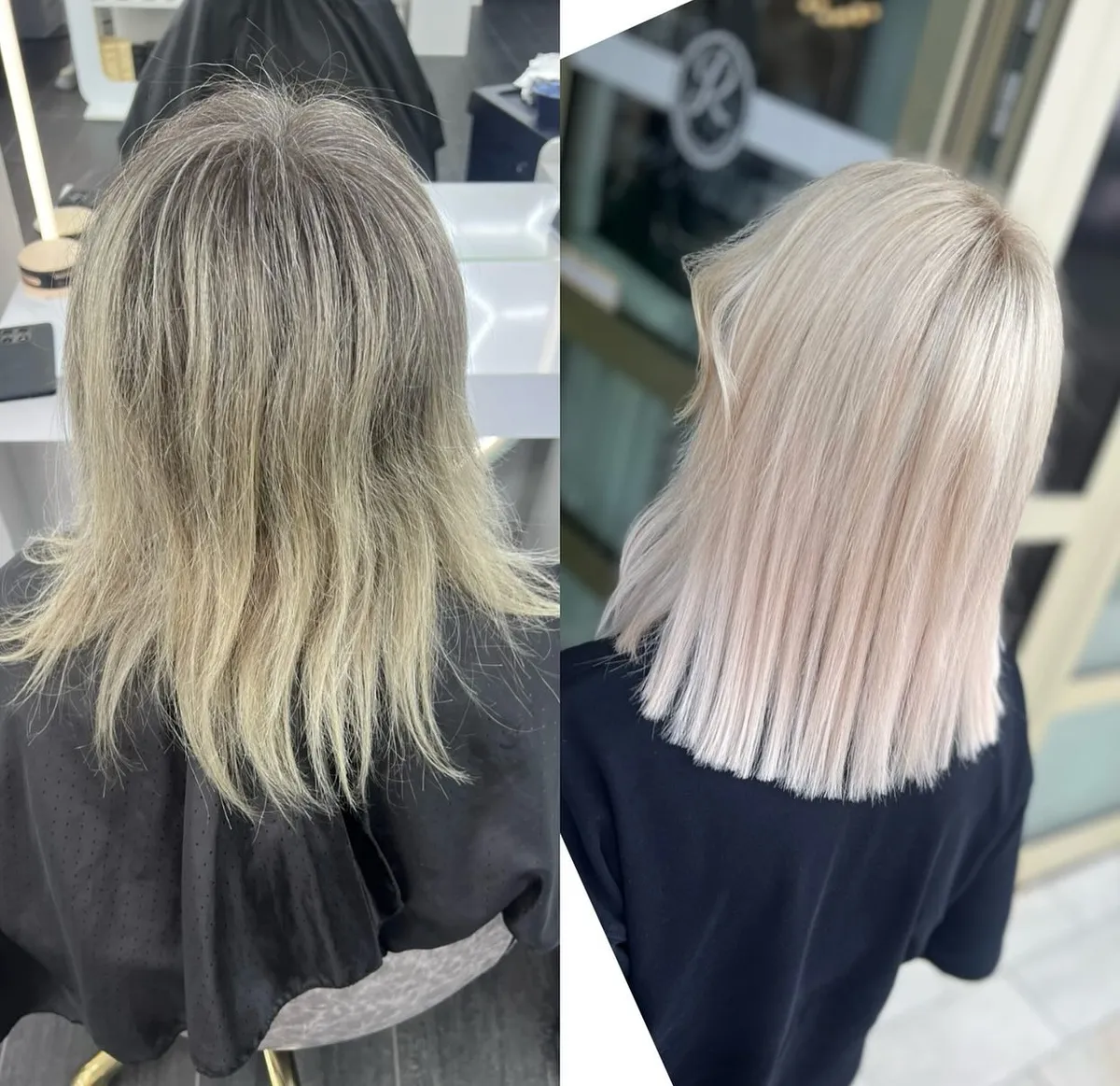 Vorher-Nachher: Honigblond mit Wellen